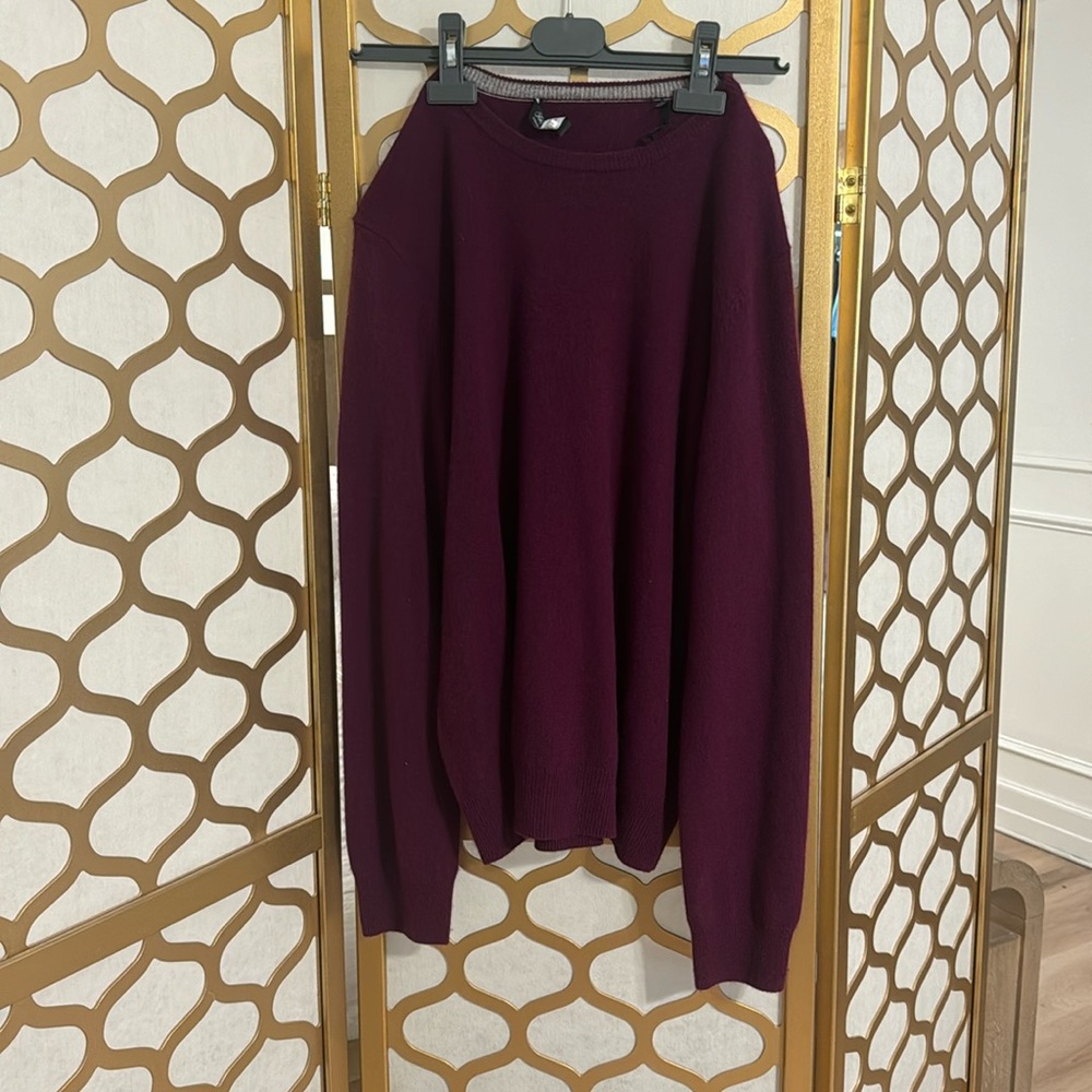 Men’s cashmere burgundy shirt long sleeve medium